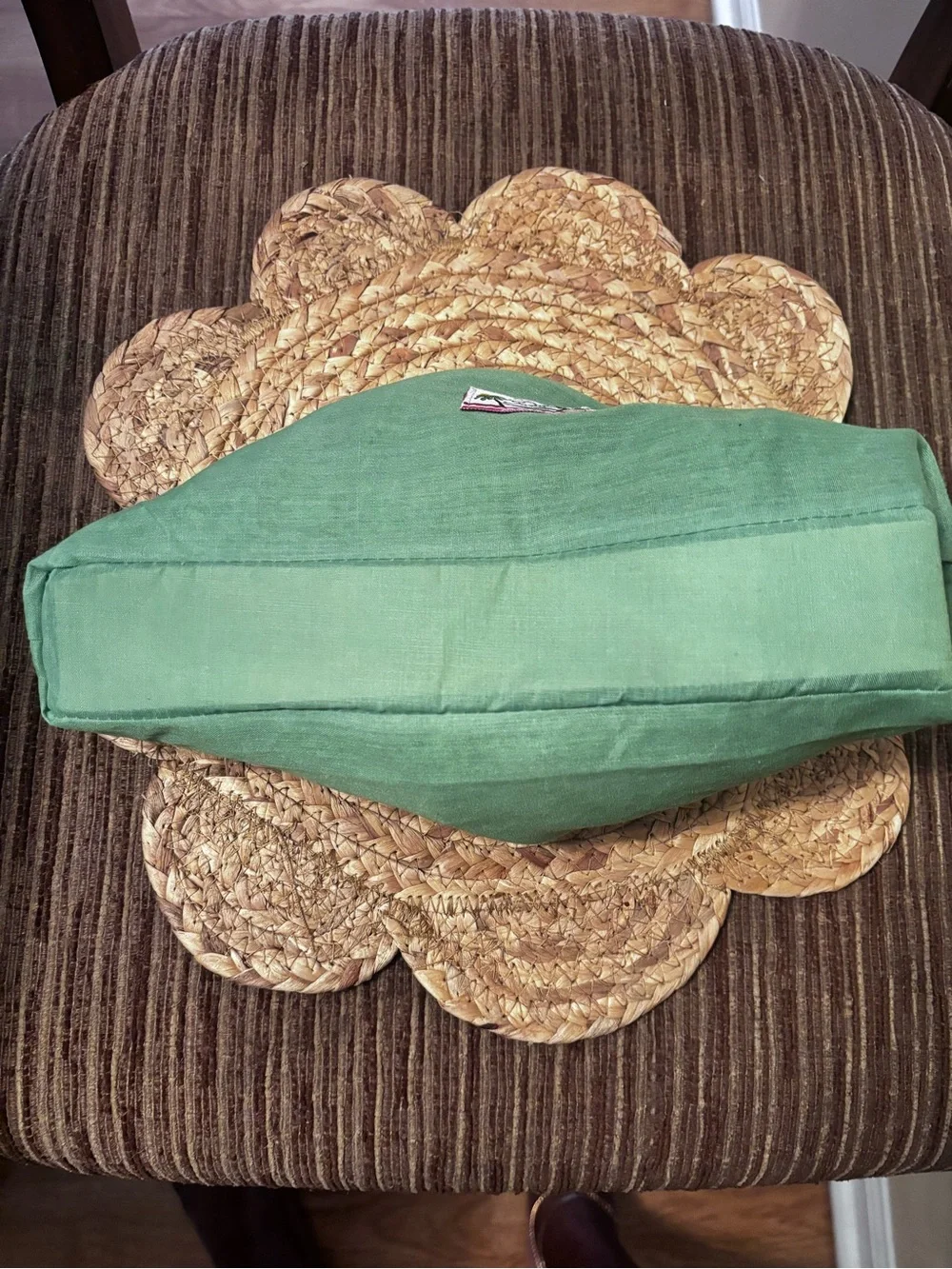 Sun & Sand Green Beaded Woven Clutch Wristlet | Textured Ruched Evening Handbag